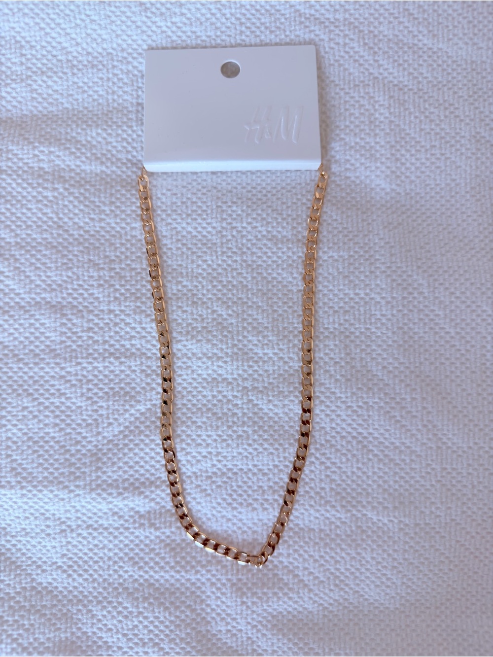 H&M Shiny Gold-Color Box Chain Necklace